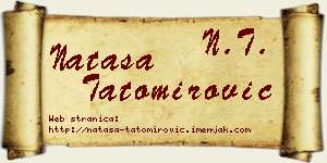 Nataša Tatomirović vizit kartica